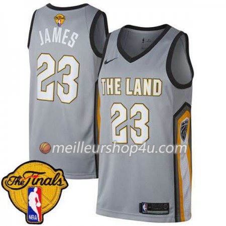 Maillot Basket Homme Cleveland Cavaliers LeBron James 23 2018 NBA Finals Nike Vert Swingman